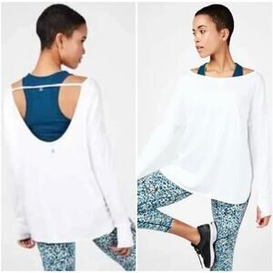 Sweaty Betty White Open-Back Sweatshirt